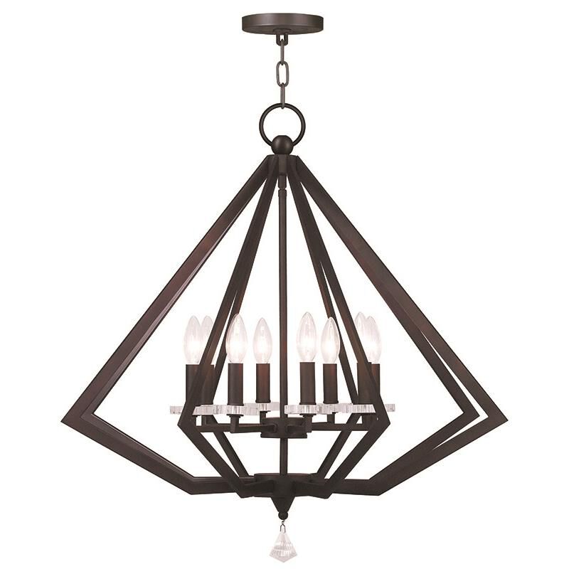 Shown in Bronze finish and Clear crystal